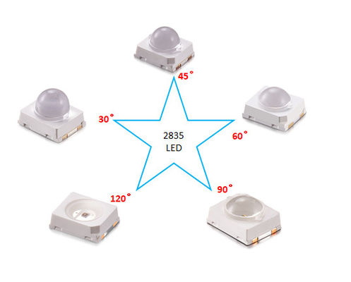 2835 رقاقة LED IR 850nm مع زاوية 30 درجة 60 درجة العدسة للكاميرا