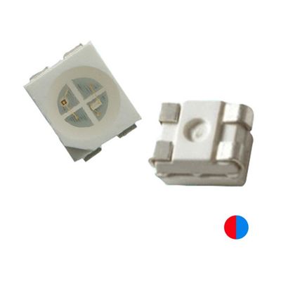 20mA Bi Color PLCC4 3528 SMD LED Chip سمك 1.9mm اللون الأحمر والأزرق 4 دبوس