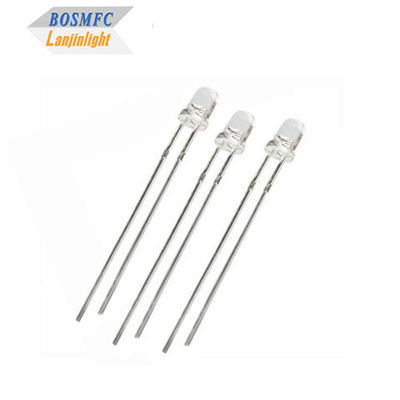 عدسة مضادة للستاتيكية 3mm من خلال الثقب LED Diode 20mA شفافة للمياه للإضاءة الخارجية