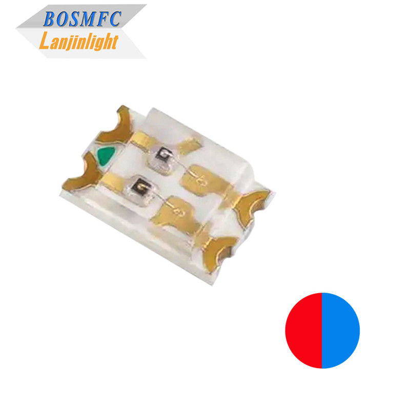 LED SMD ثنائي اللون 0805 الأحمر والأزرق مزدوج الألوان 0.06W رقائق Ultra Bright