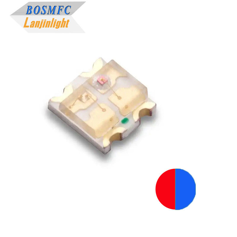 لون ثنائي 0603 SMD LED أحمر وأزرق ، متعدد الوظائف 1615 لونين مزدوج Chip LED