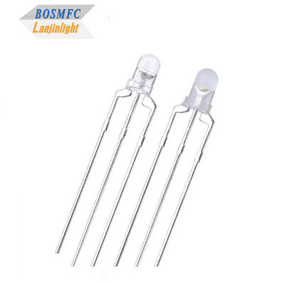 ثنائي اللون 3 ملم LED الأحمر والأزرق المنود العام والكاثود العام من خلال الثقب LED تبديد الحرارة